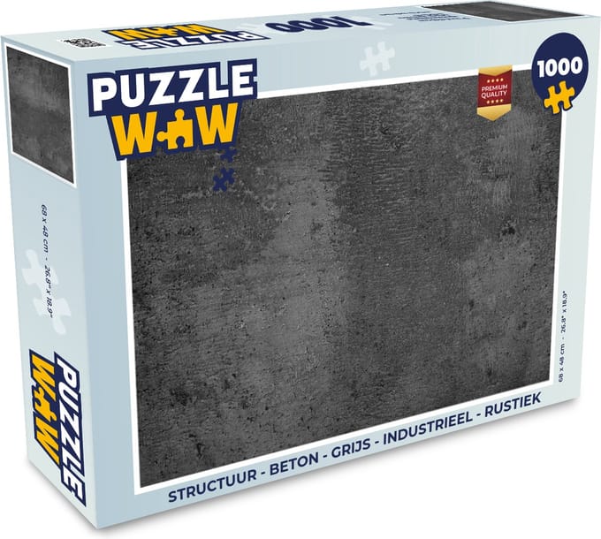 Puzzel Structuur - Beton print - Grijs - Industrieel - Rustiek - Legpuzzel - Puzzel 1000 stukjes volwassenen