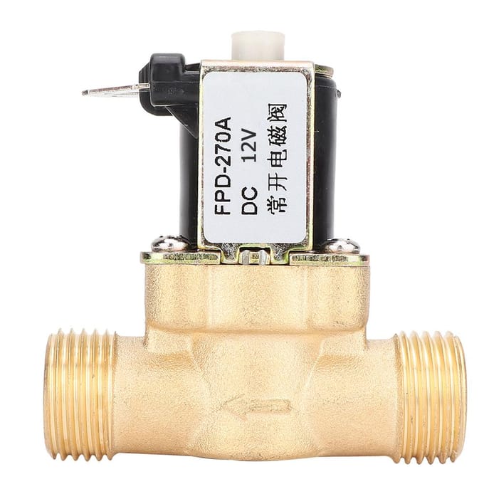 G1 2 Normaal Open Messing Solenoïde Elektromagnetische Klep Waterinlaat Schakelaar (DC12V)