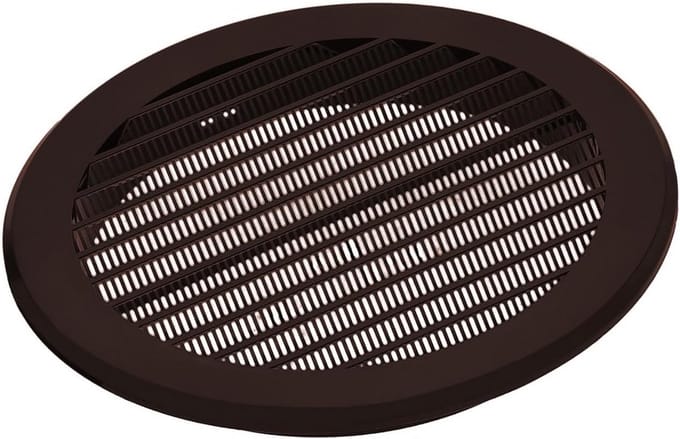 Rond Ventilatie Rooster 150 mm met Insectenhor Bruin