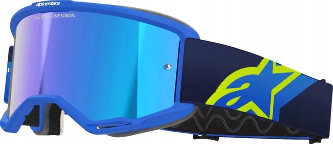 Alpinestars Vision 5 kruisbril - blauw met blauwe spiegellens