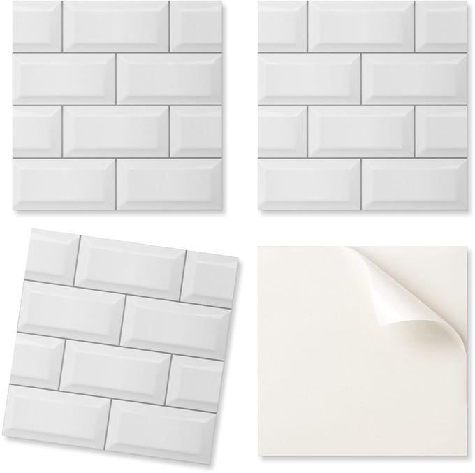 Set vinyltegels met baksteenprint, 20x20x20 cm