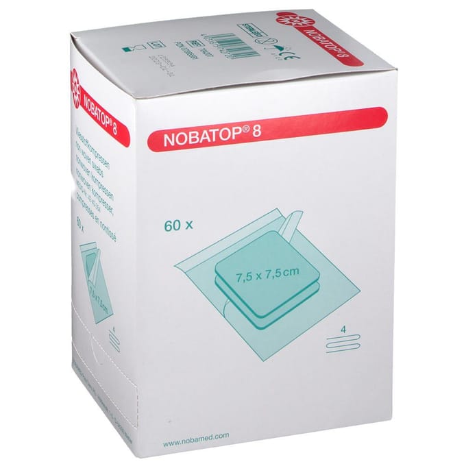 Nobatop 8 Kompres Steriel 2 N/W 7,5x 5cm 930010 60 Compressen