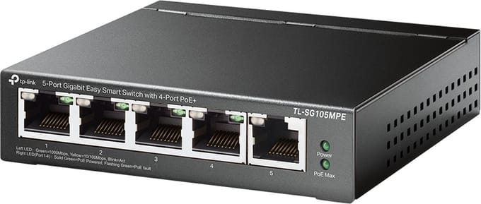 TP-Link TL-SG105MPE 5-Port Gigabit Easy Smart Switch with 4-Port PoE+