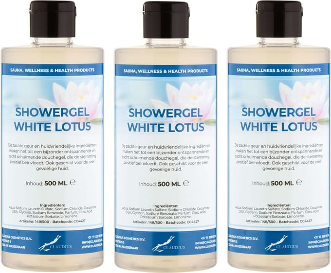 Douchegel White Lotus 500 ml - met klepdop - set van 3 stuks - Showergel