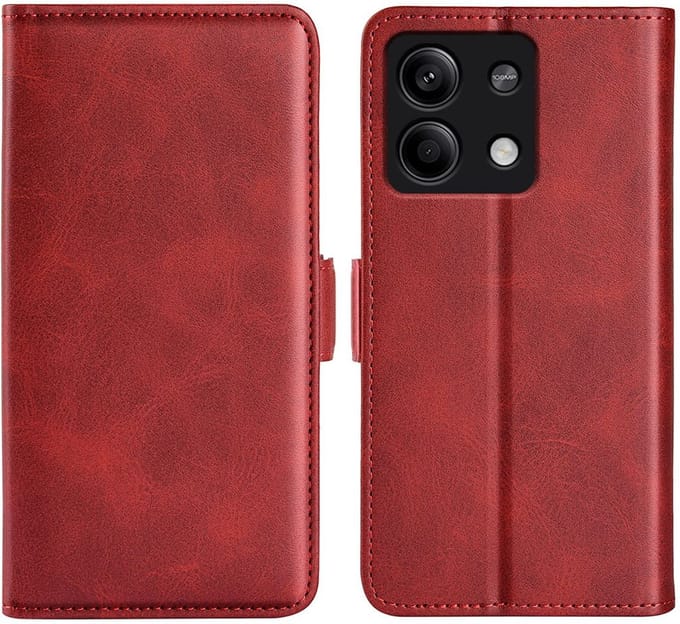 MobyDefend Hoesje - Geschikt voor Xiaomi Redmi Note 13 5G - Luxe Wallet Book Case (Sluiting Zijkant) - Rood
