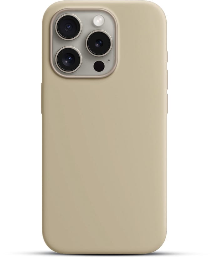 Solidenz Beige Siliconen Case geschikt voor iPhone 16 Pro hoesje compatibel met MagSafe - Desert Sand