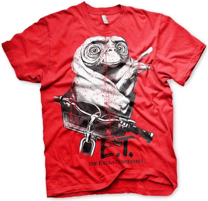 E.T. Heren Tshirt -S- Biking Distressed Rood