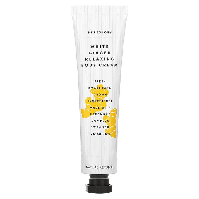 Nature Republic, Herbology, Witte Gember Ontspannende Lichaamscrème, 2,36 fl oz (70 ml) white