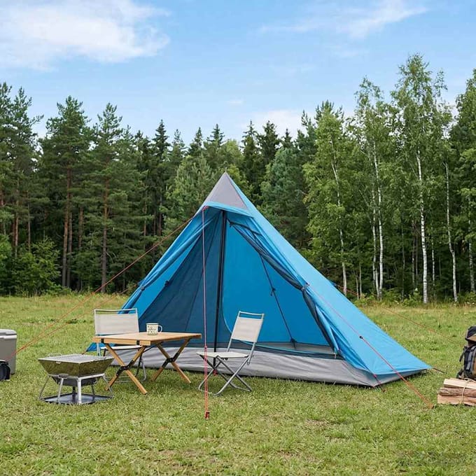 vidaXL - Backpacking - Tent - Blauw - 222 - x - 85 - x - 125 - cm