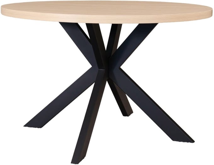 Eettafel rond melamine 120cm Sanne lichtbruin ronde tafel
