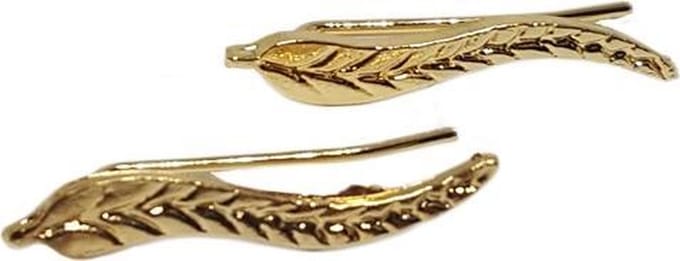 Classy veer oorbellen, ear cuffs, in gouden kleur