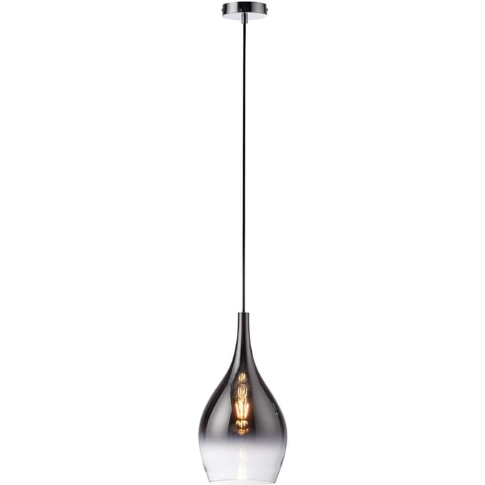 Paul Neuhaus hanglamp Pilua, rookgrijs, glas, Ø 20 cm, E27