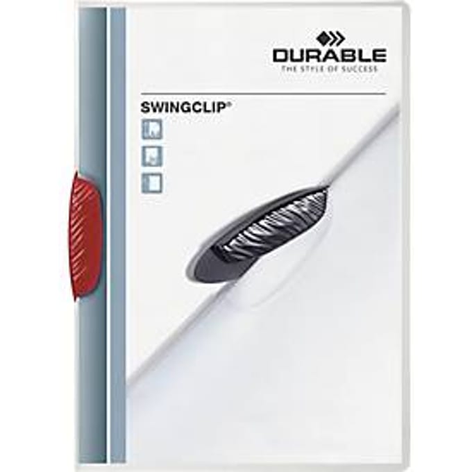DURABLE klemmap Swingclip, A4, PP, met clip, rood