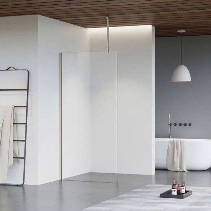 FugaFlow Eccelente Vetro inloopdouche - 120x200cm - helder glas - plafondarm - Geborsteld RVS PVD (RVS)