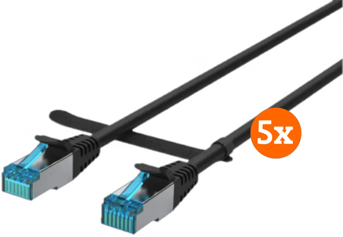 BlueBuilt Netwerkkabel STP CAT6 0,5 meter Zwart 5-Pack