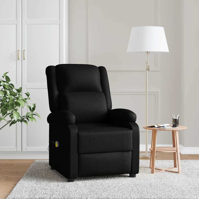 vidaXL - Massagestoel - kunstleer - zwart