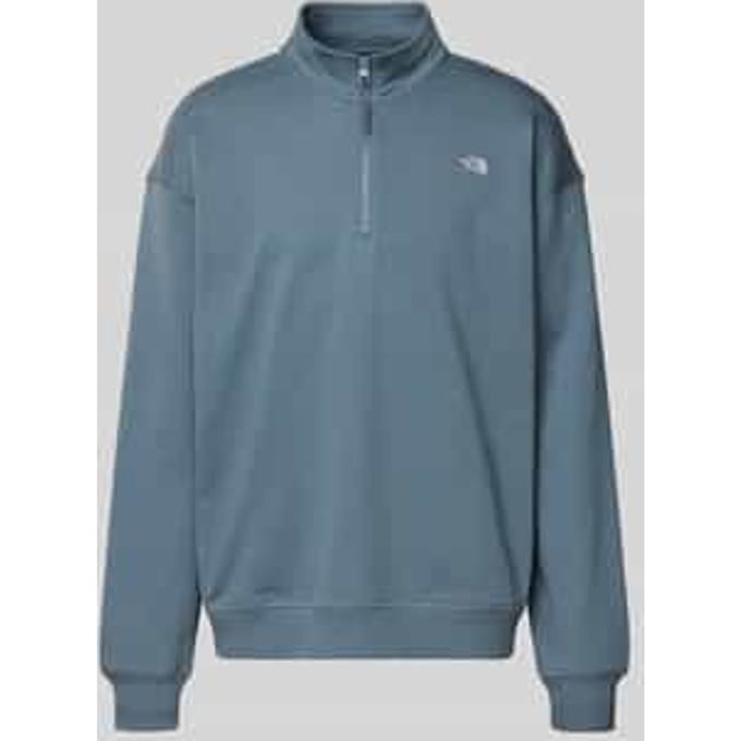 relaxed fit sweatshirt met opstaande kraag en ritssluiting