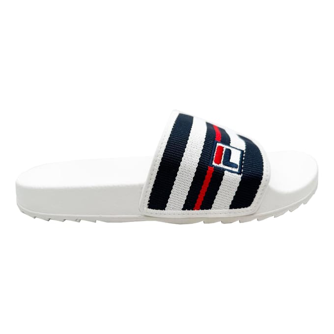Fila Heritage Slides Badslippers Heren-Wit,Donkerblauw