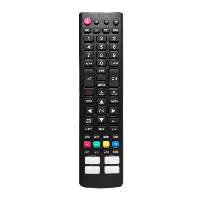 Télécommande universelle de remplacement pour téléviseurs LCD LED multimarques avec réseau noir