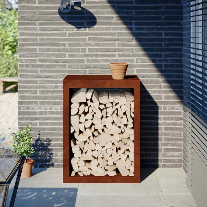 vidaXL - Brandhoutrek - 60x40x80 - cm - weervast - staal