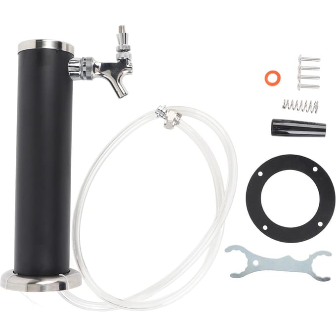 Tapzuil van roestvrij staal met enkele tapkraan 3 inch kolom Tapzuil tapbierdispenserkit voor zwart