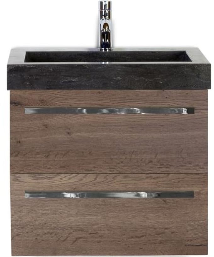 Seville Badmeubelset 60 cm - Tabacco - Wastafel Hardsteen Wit Lucca