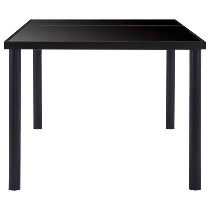 vidaXL - Eettafel - 160x80x75 - cm - gehard - glas - zwart