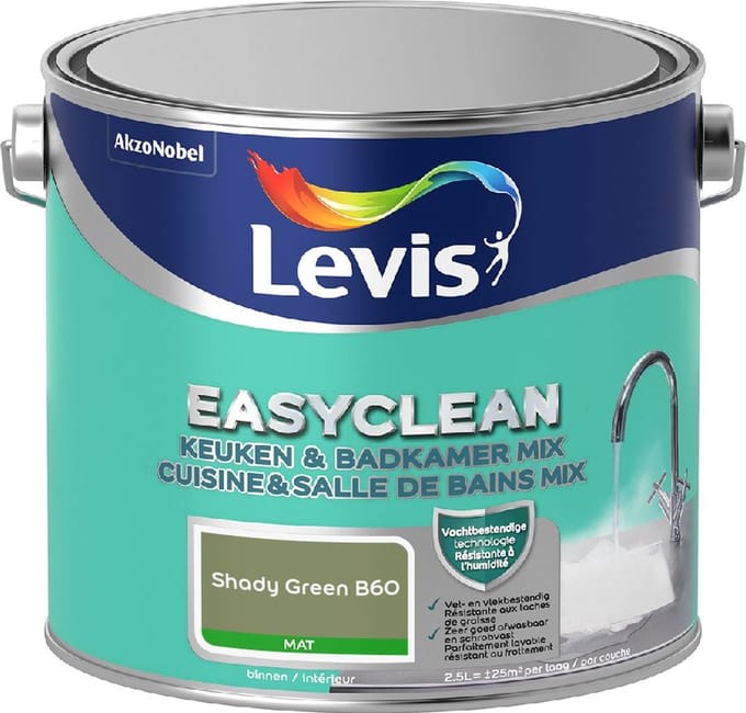 Levis - Easyclean Keuken & Badkamer Mix - Shady Green B60 - Mengverf - 2,5 L