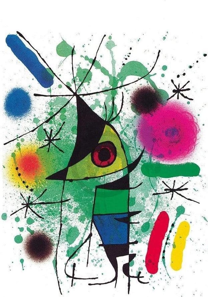 Kunstdruk Joan Miro - The singing Fish 70x100cm