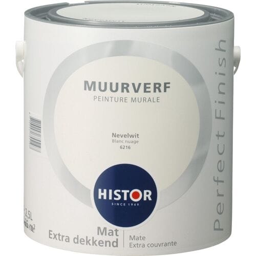 Histor Perfect Finish Muurverf Mat - Nevelwit - 2,5 liter