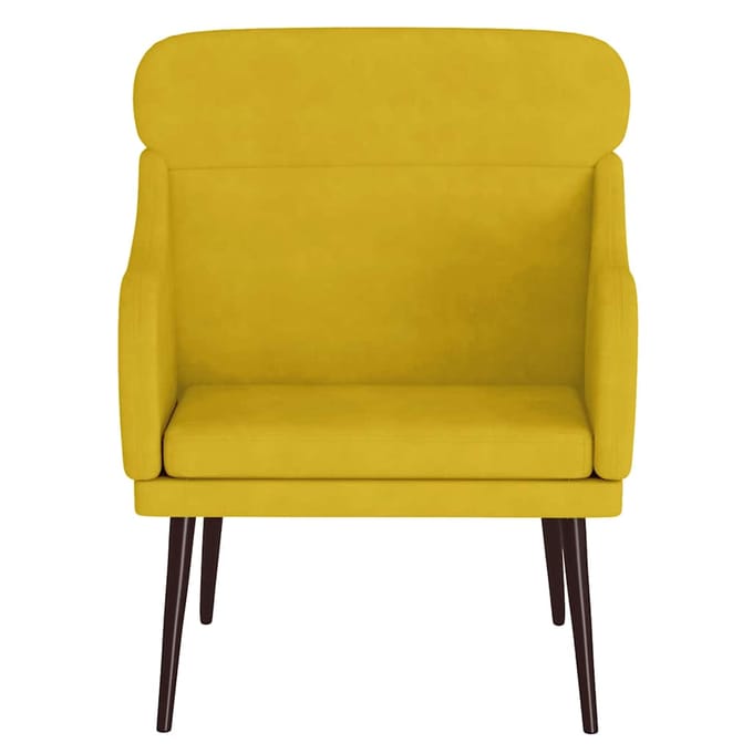 vidaXL - Fauteuil - 63x76x80 - cm - fluweel - geel