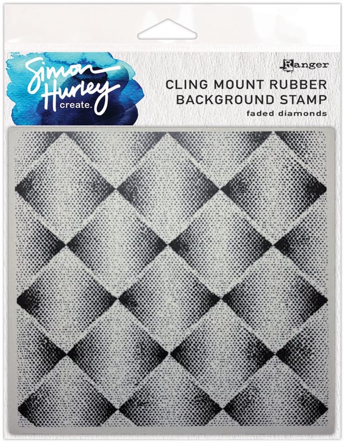 Simon Hurley rubber background stamp - Faded diamonds