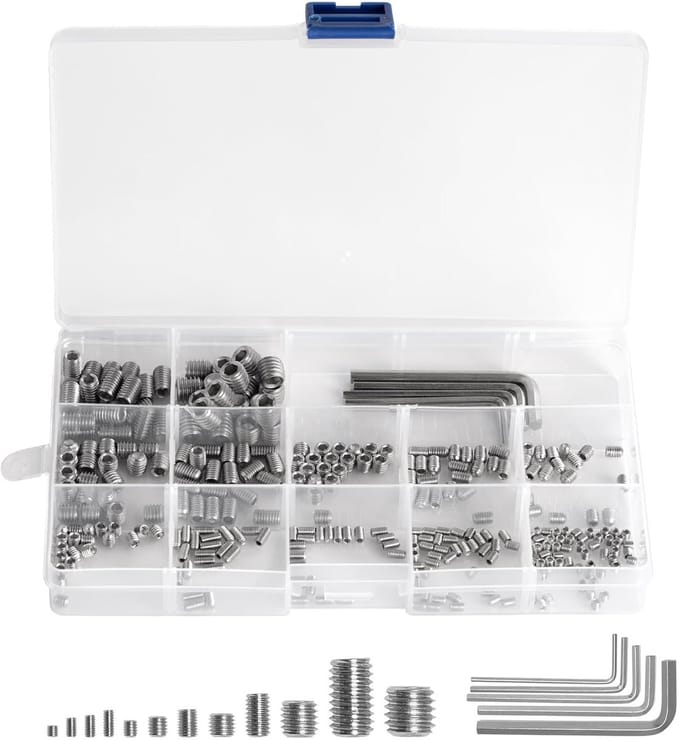 Set van 300 RVS Hex Socket Draadpennen M3 M4 M5 M6 M8 - Assortiment voor Deurklinken en Kranen