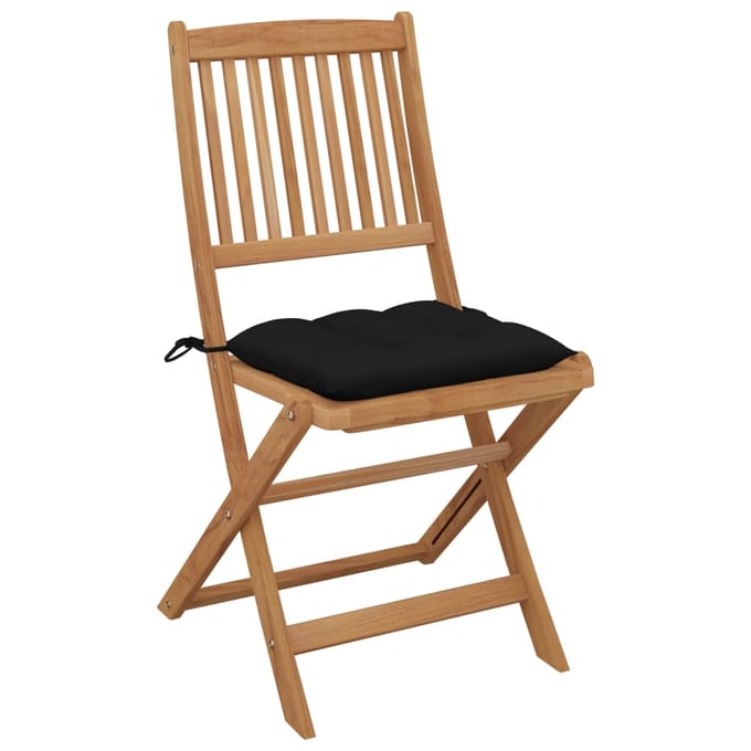 vidaXL - Inklapbare - stoelen - 8 - st - met - kussens - massief - acaciahout