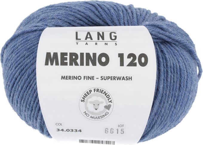 Lang Yarns Merino 120 - 334 jeans mix - Merinowol Garen