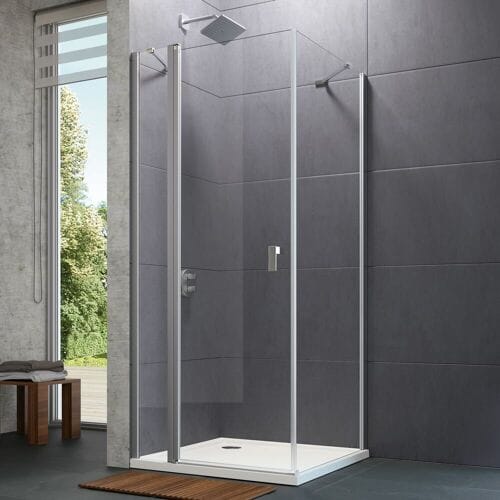Hüppe Design pure 4-corner swing door with fixed segment 100 x 200 cm 8P0709087322