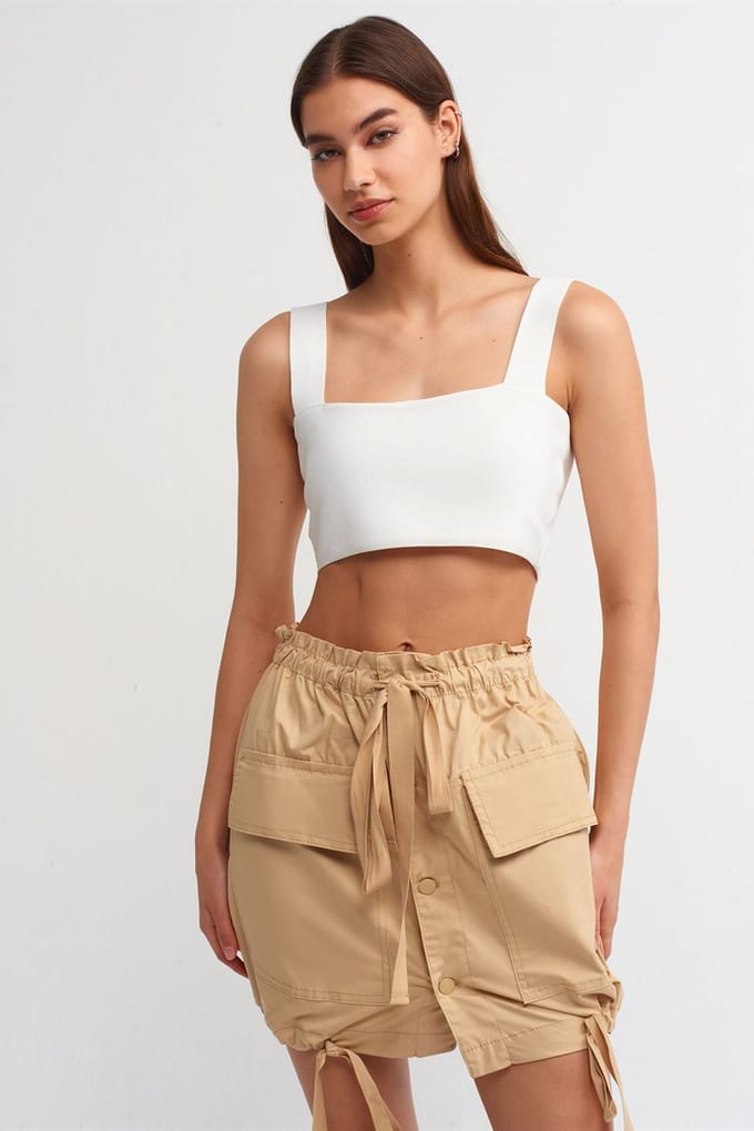 Hoge Taille Mini Cargo Rok