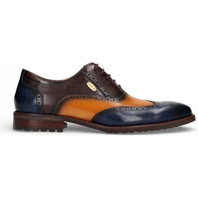 Lorenzo Conti Heren Brogue Oxford Schoenen van Blauw Bruin Leer - Antonin 01