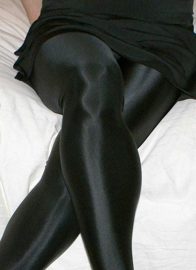 Platino Fata Luxe zwarte stretchpanty glans