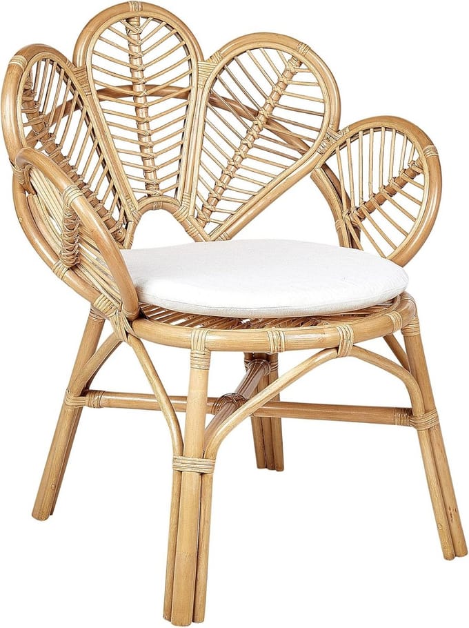 Boho Rotan Fauteuil met Waaiervormige Rugleuning voor Binnen en Buiten
