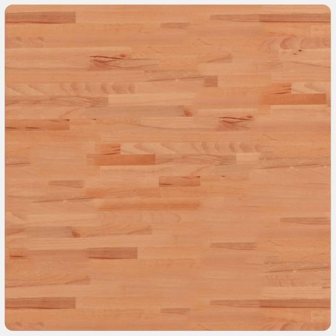 Vierkant Tafelblad Massief Beukenhout 80x80 cm - Vervangend Tafelblad voor Eettafel