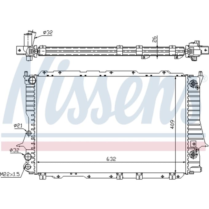 Radiator, motorkoeling NISSENS 60477