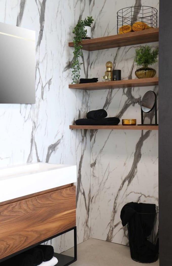 INK Momento wastafel - 120x45x9cm - 1 wasbak - 0 kraangaten - polystone wit mat