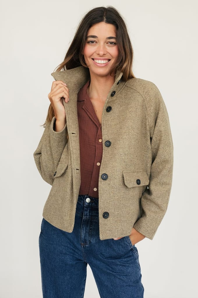 TWOTHIRDS Koldewey Jacket Stone Maat: L | Winterjassen Outlet | Dames | Beige