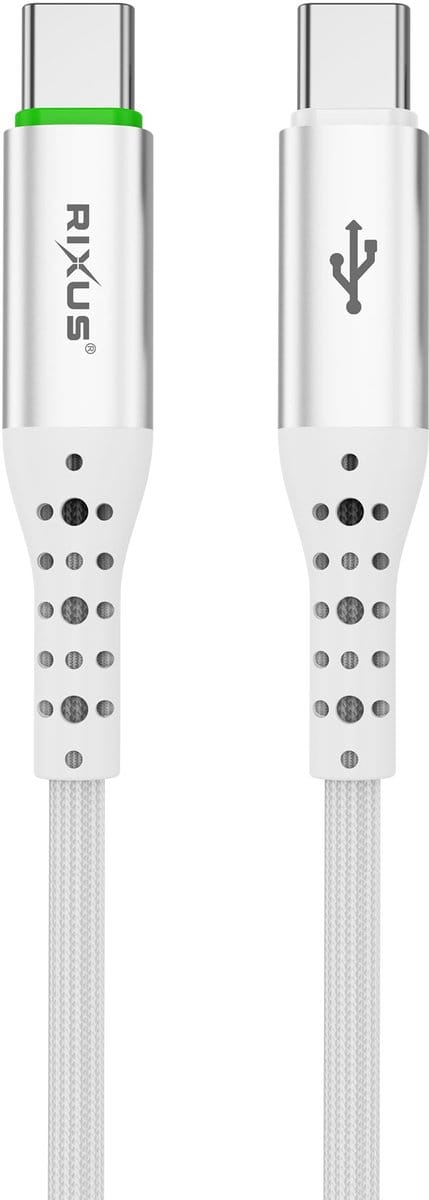 Rixus RXUC21C Auto Disconnect USB-C To USB-C Cable White