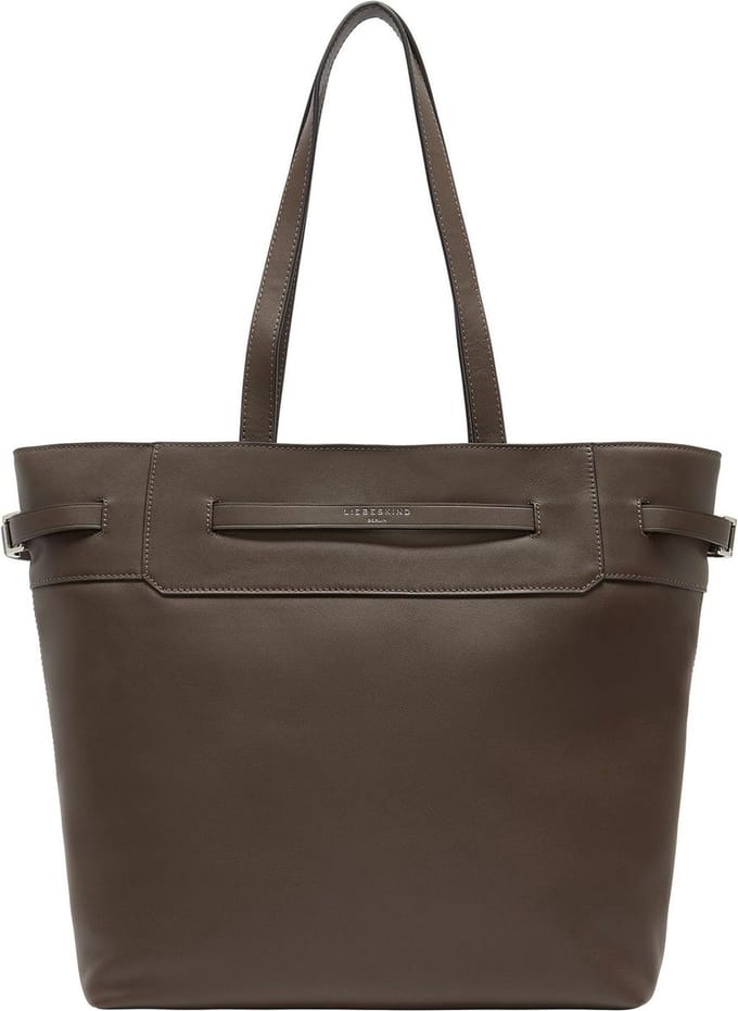 LIEBESKIND BERLIN Schoudertas Shopper Lora Calf Optic Tote Bag Light Truffel Donkerbruin