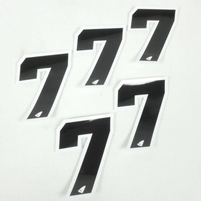 Sticker UFO voor Auto Numero 7 zwart 130x95mm Nieuw