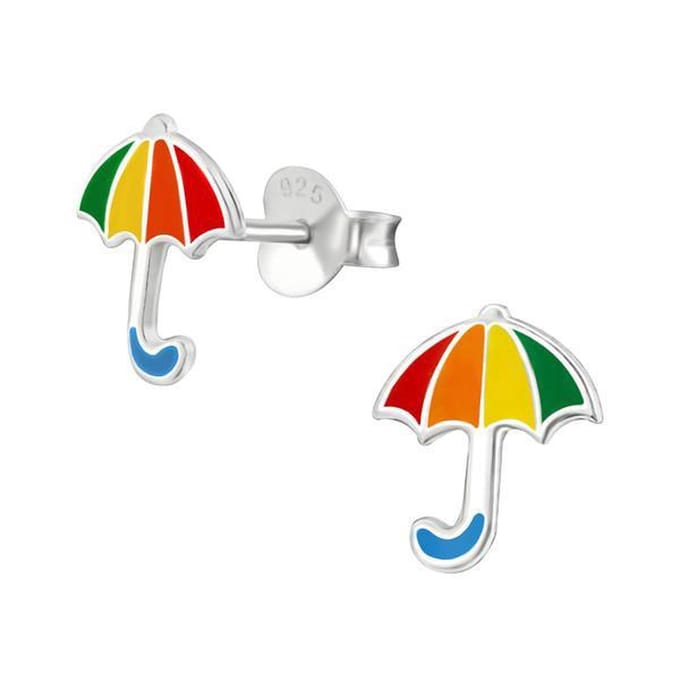 Amanto Kids Oorbellen Edin - 925 Zilver E-Coating - Paraplu - 8x9mm