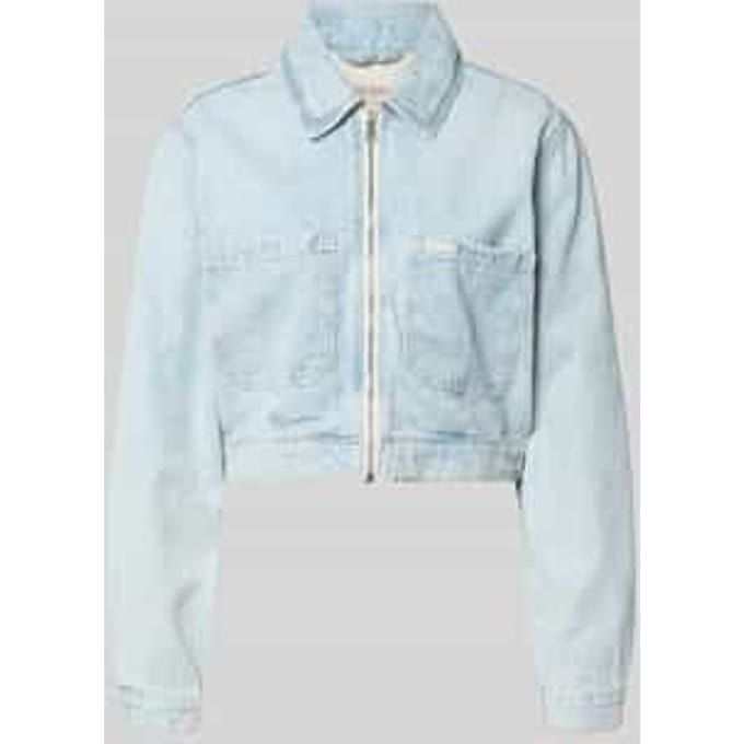 Kort jeansjack met ritssluiting