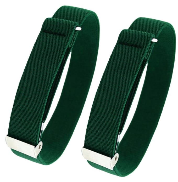 Fako Bijoux® - Mouwophouders - Elastisch - Dames - Heren - Verstelbaar - Per Paar - 2 Stuks - Donkergroen